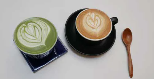 Matcha flavored latte
